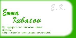 emma kubatov business card